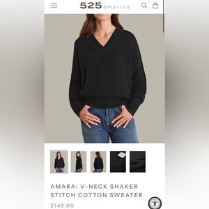 525 America Charcoal V-Neck Sweater